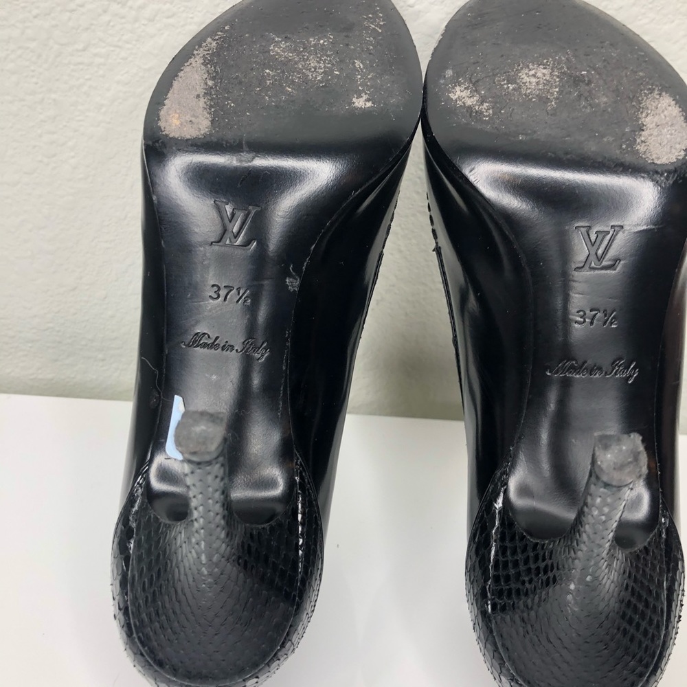 Louis Vuitton Mary Jane Snake Peep Toe Heels - Picture 6 of 7